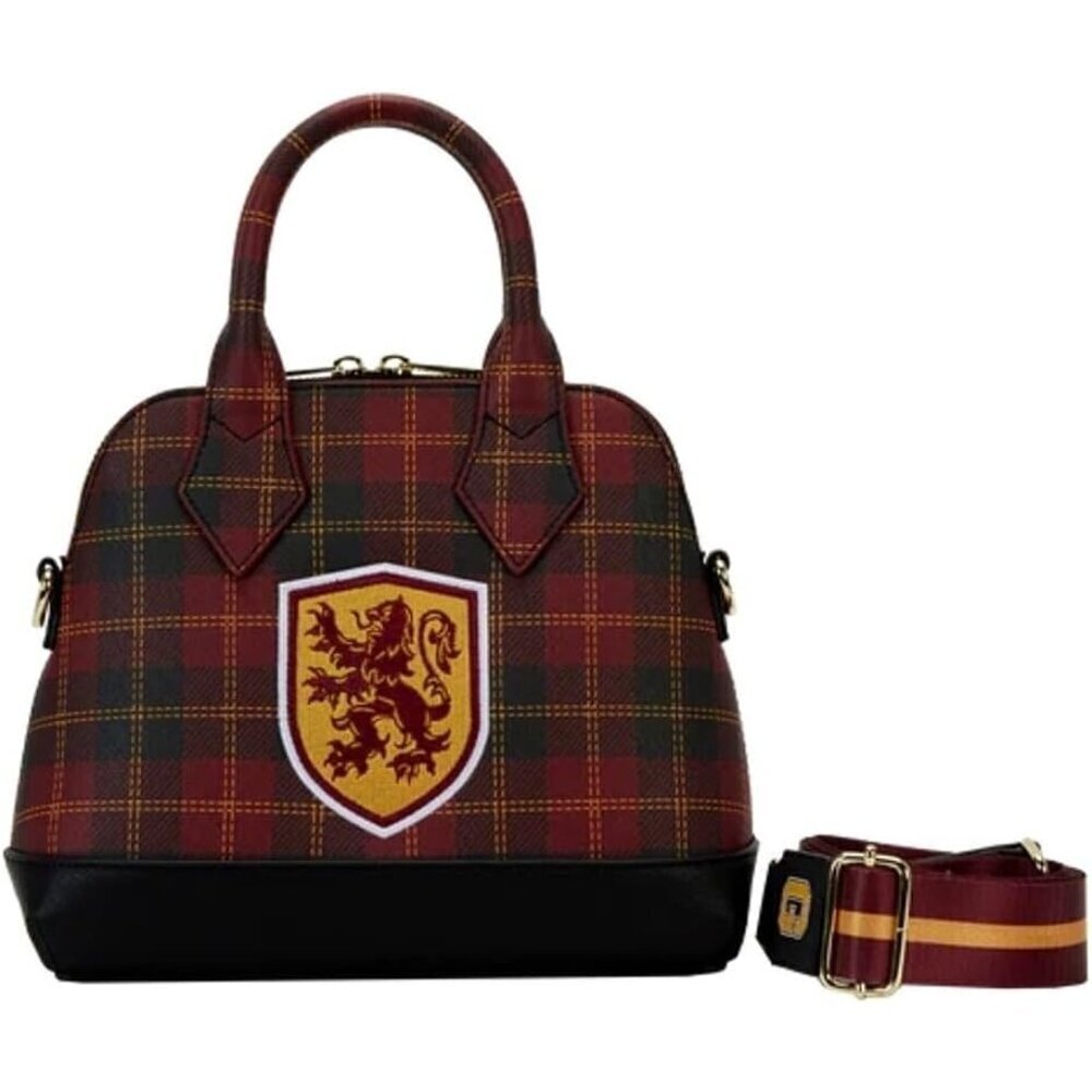 Harry Potter Gryffindor Plaid Crossbody Faux Leather Purse Zipper Closure